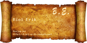 Biel Erik névjegykártya